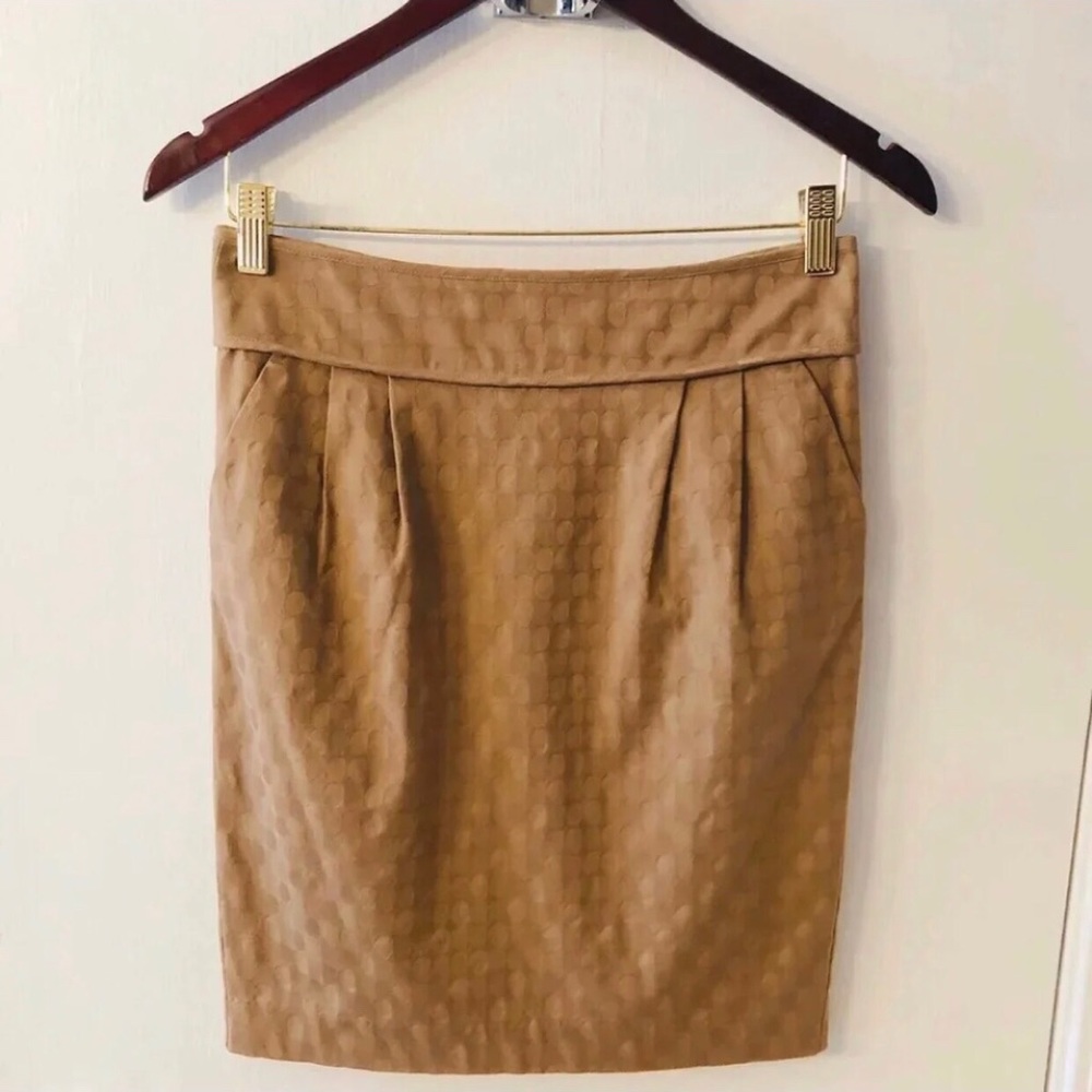 Club Monaco Tan Geometric Pencil Skirt Sz 0 / XS